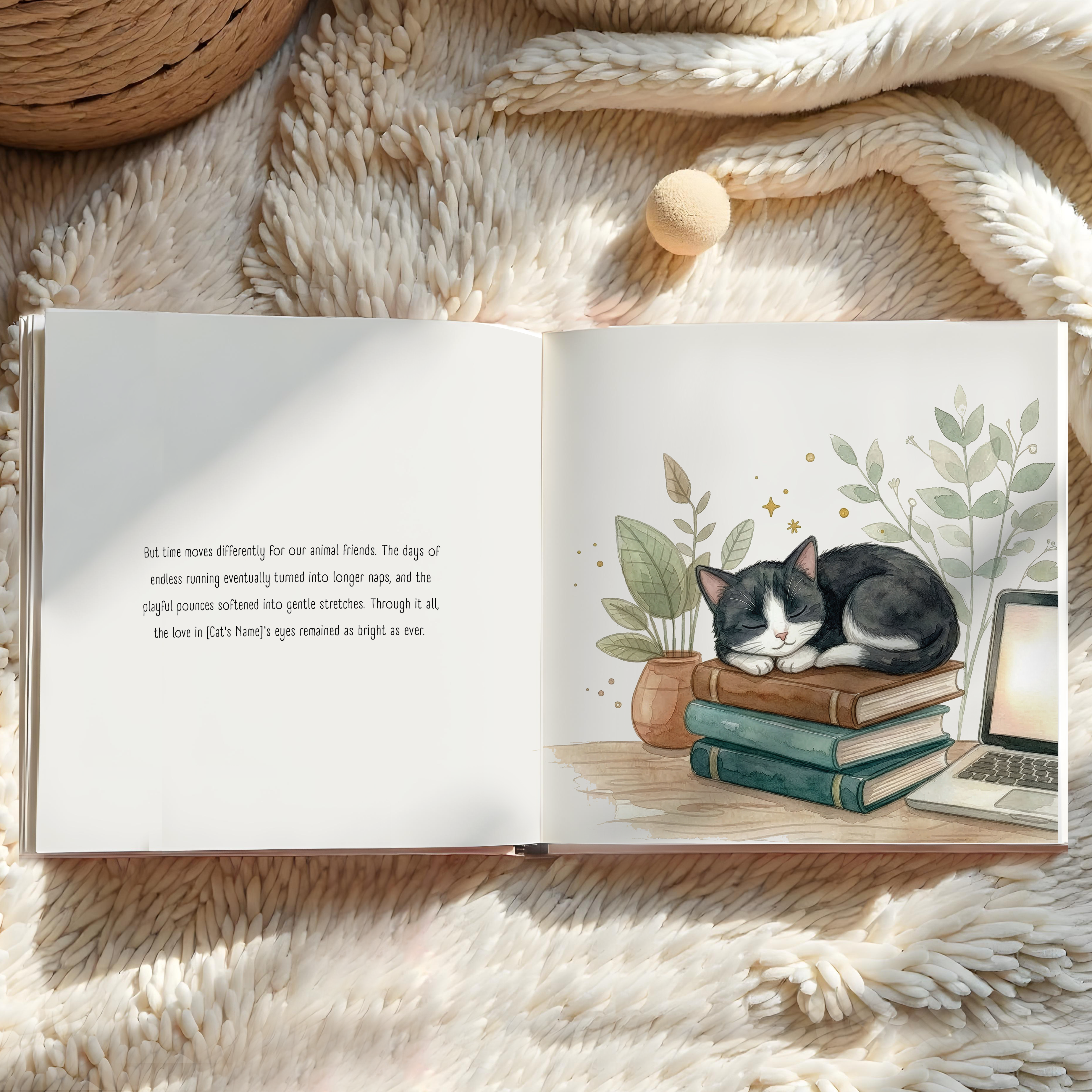 Personalized Cat Memorial Book: Over the Rainbow Bridge