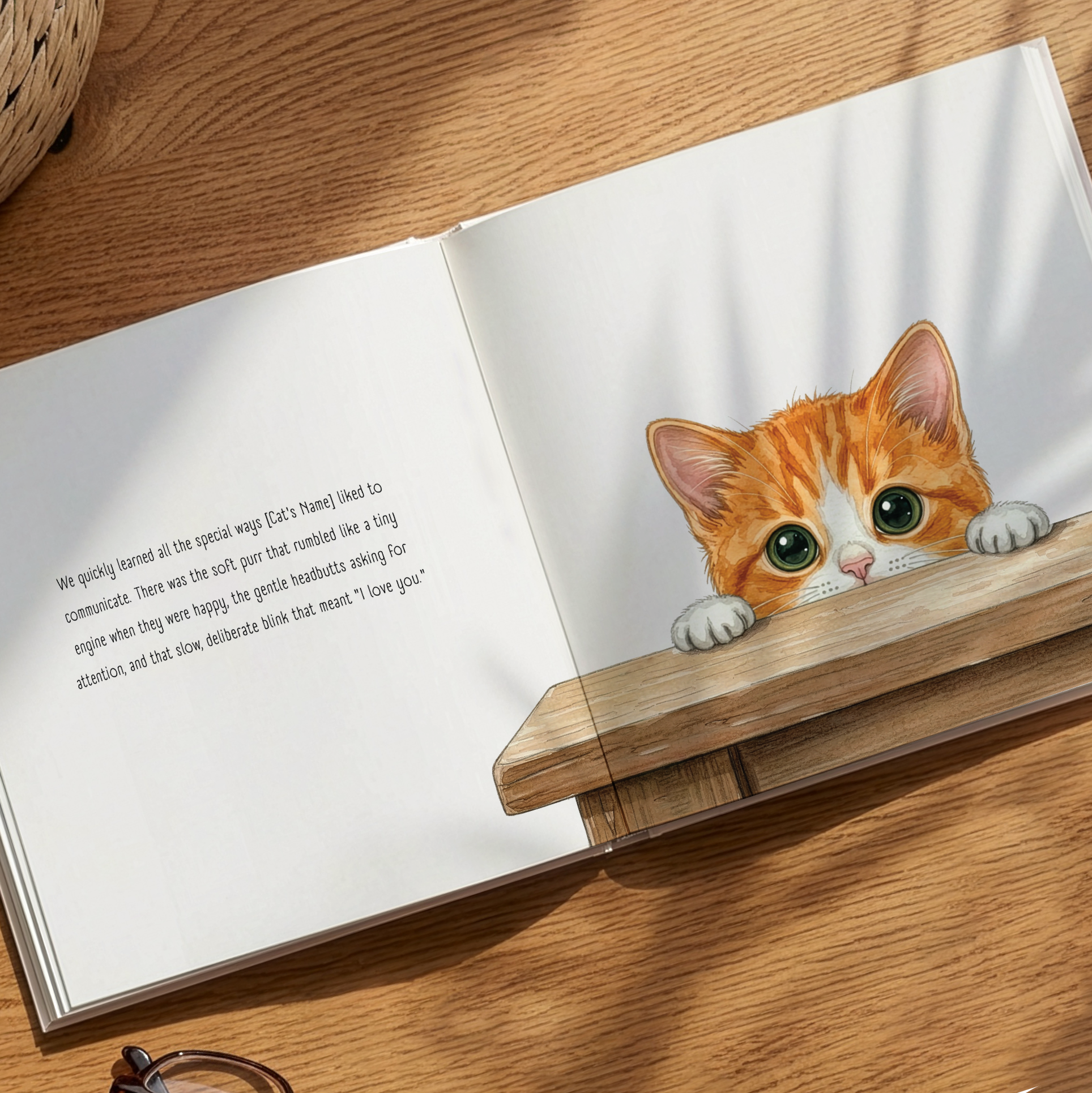 Personalized Cat Memorial Book: Over the Rainbow Bridge